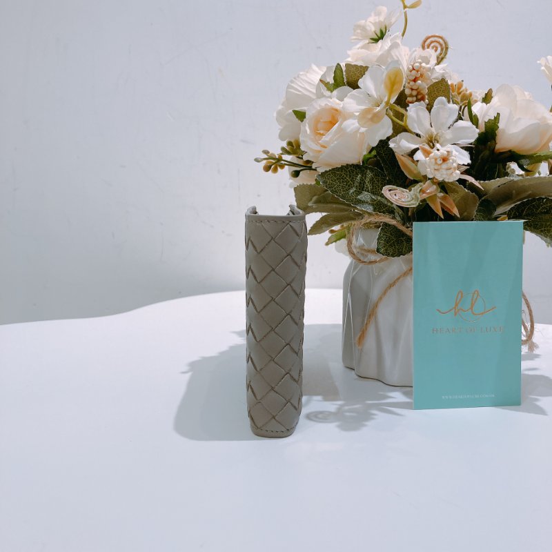 TK1933 Bottega Veneta 寶緹嘉兩摺經典格仔銀包Intrecciato Wallet Grey Calfskin-3