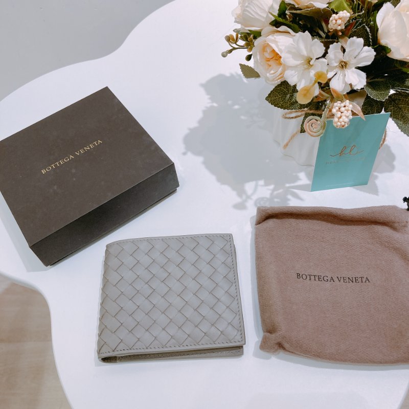TK1933 Bottega Veneta 寶緹嘉兩摺經典格仔銀包Intrecciato Wallet Grey Calfskin-10