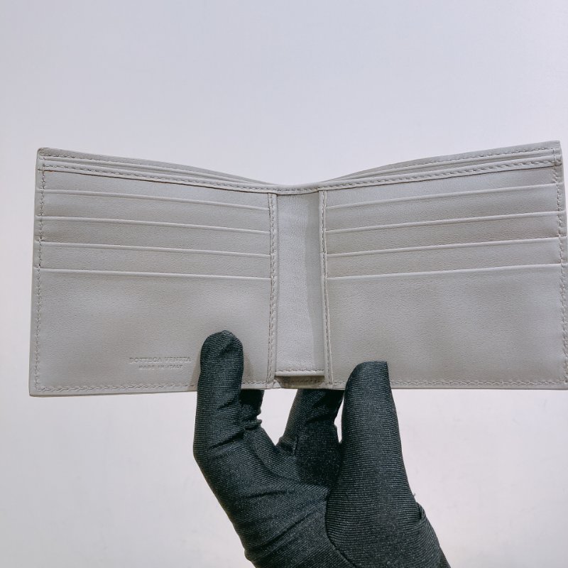 TK1933 Bottega Veneta 寶緹嘉兩摺經典格仔銀包Intrecciato Wallet Grey Calfskin-14