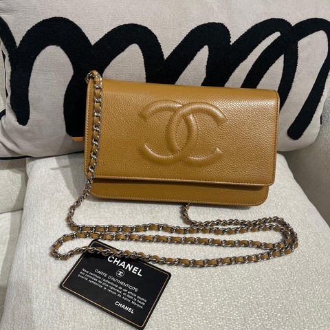 Chanel wallet on chain 荔枝牛皮