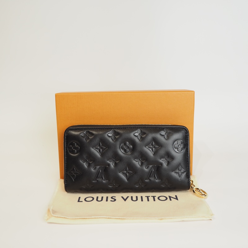 Louis Vuitton 小羊皮老花壓紋長夾-5