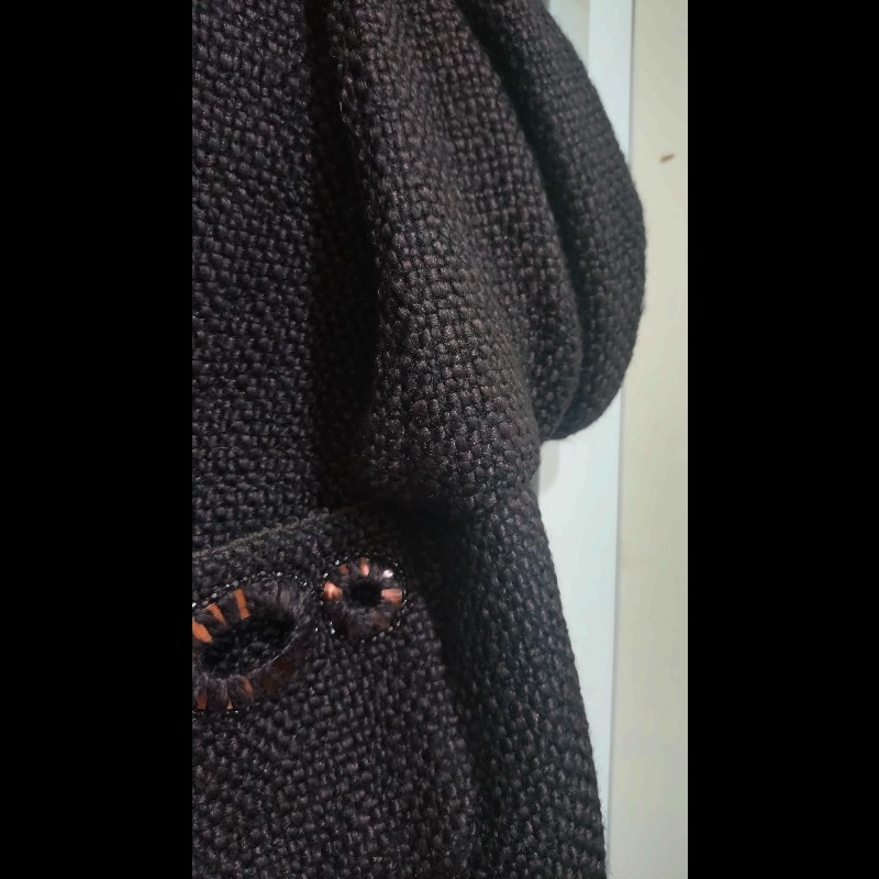 Chanel 深咖毛呢雙口袋繡亮片外套-5