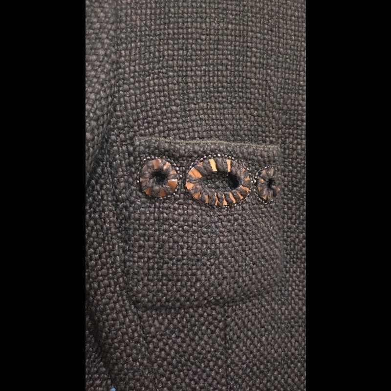 Chanel 深咖毛呢雙口袋繡亮片外套-8