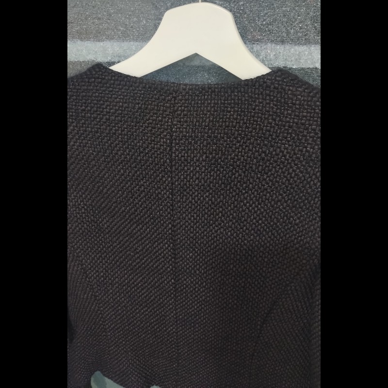 Chanel 深咖毛呢雙口袋繡亮片外套-19