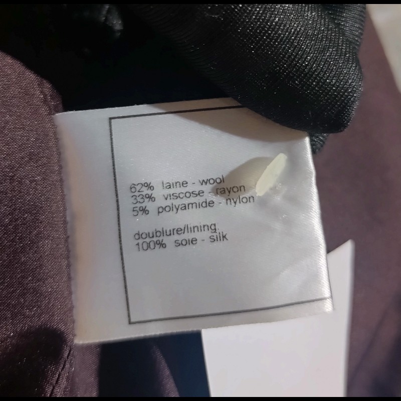 Chanel 深咖毛呢雙口袋繡亮片外套-26