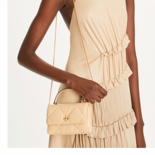 Tory Burch 女士 迷你鑽石格紋鏈條錢包均碼碼17.5cm*5.5cm*11.5cm-3