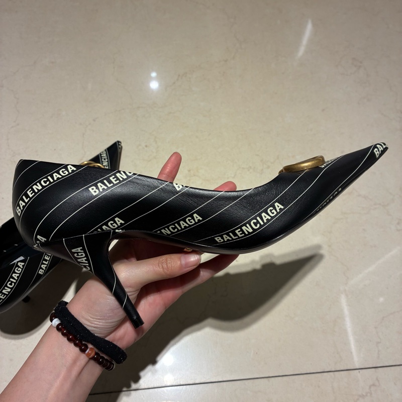 balenciaga*gucci黑皮革細高跟鞋 38號-19