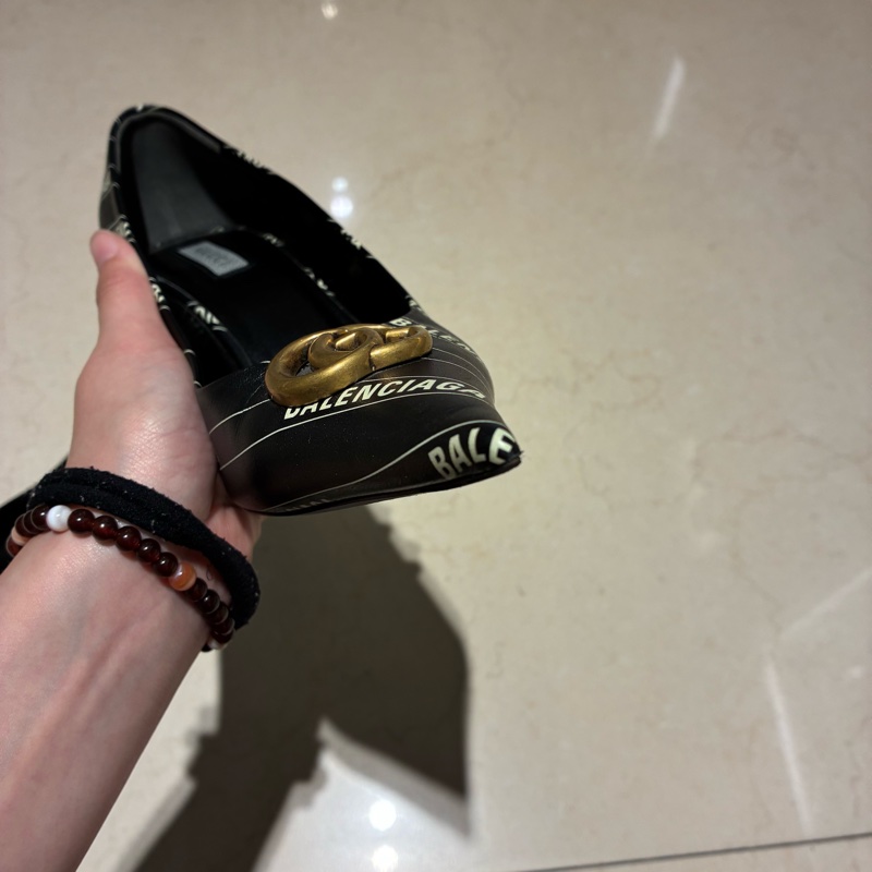 balenciaga*gucci黑皮革細高跟鞋 38號-21