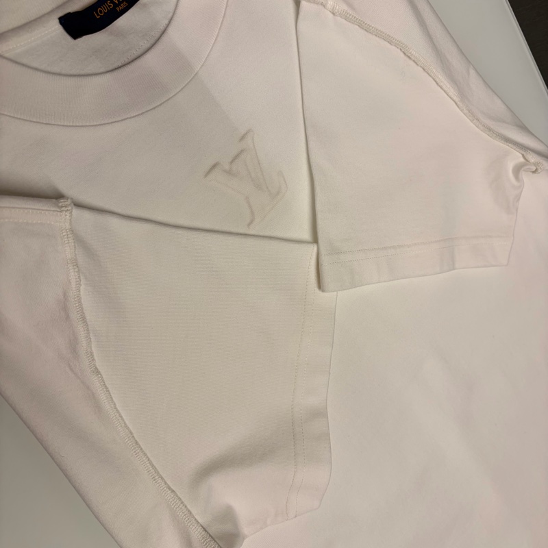 LV/路易威登/LOUIS VUITTON/95新浮雕LOGO白色XS短袖T恤-5