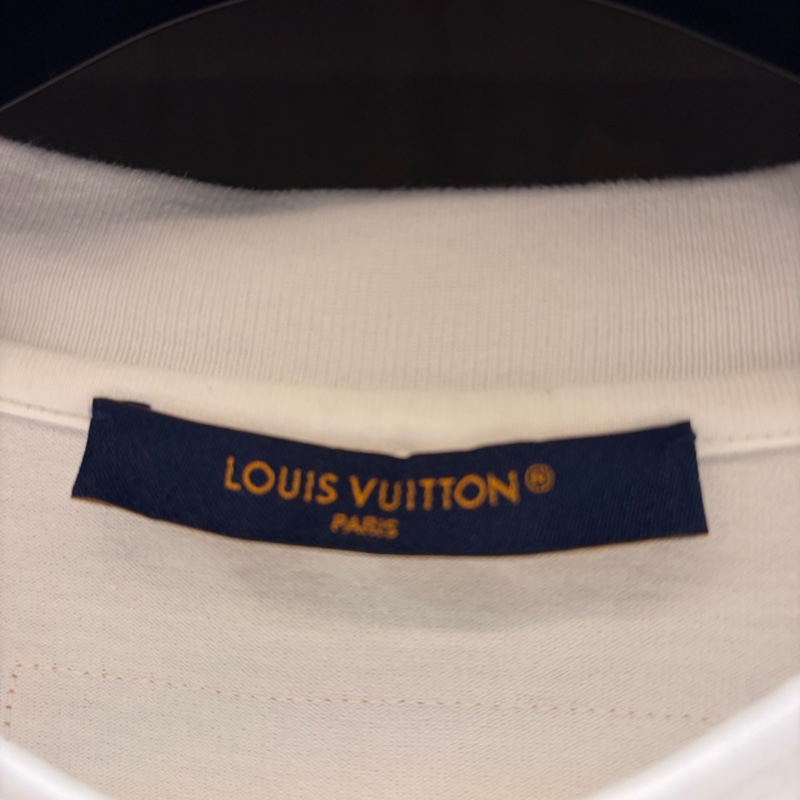 LV/路易威登/LOUIS VUITTON/95新浮雕LOGO白色XS短袖T恤-9
