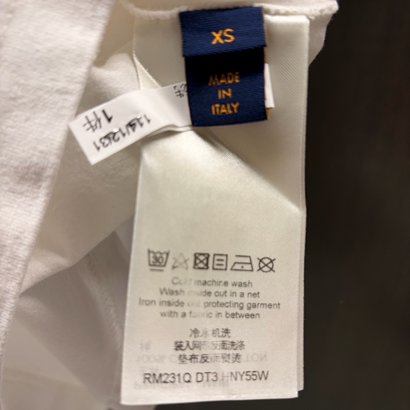 LV/路易威登/LOUIS VUITTON/95新浮雕LOGO白色XS短袖T恤-11