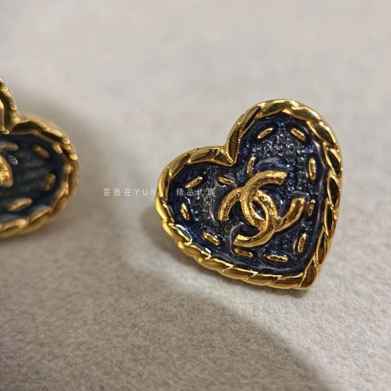 24P 爆款 絕版 牛仔愛心耳環 小號 耳釘 耳針 牛仔耳環 愛心耳環-2