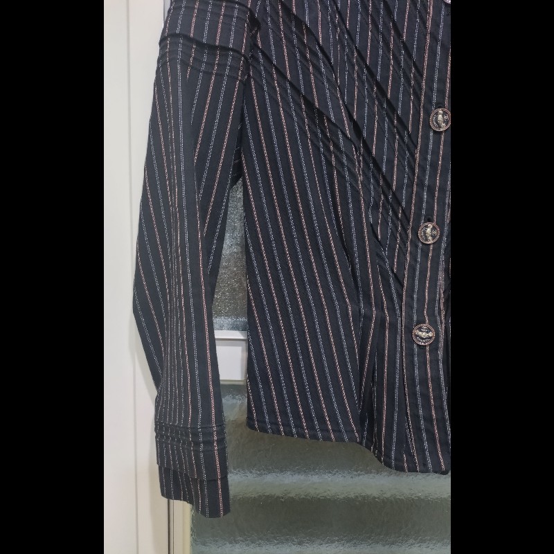 Chanel 藍色布繡直線條外套-2