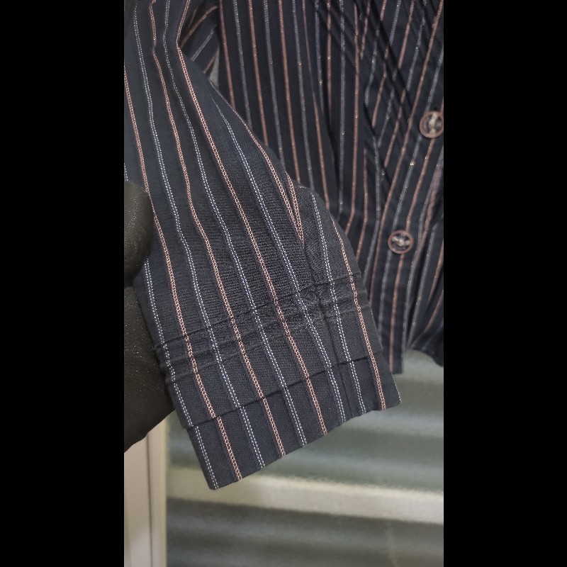 Chanel 藍色布繡直線條外套-8