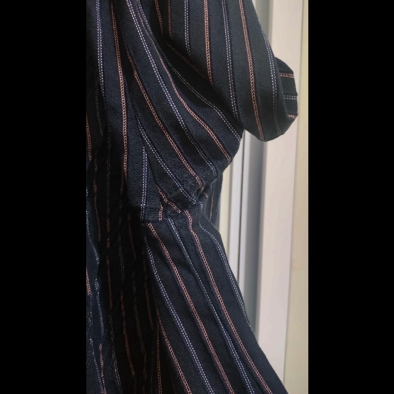 Chanel 藍色布繡直線條外套-10