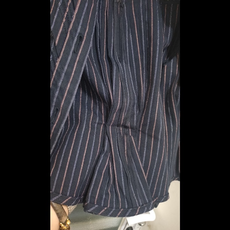 Chanel 藍色布繡直線條外套-15