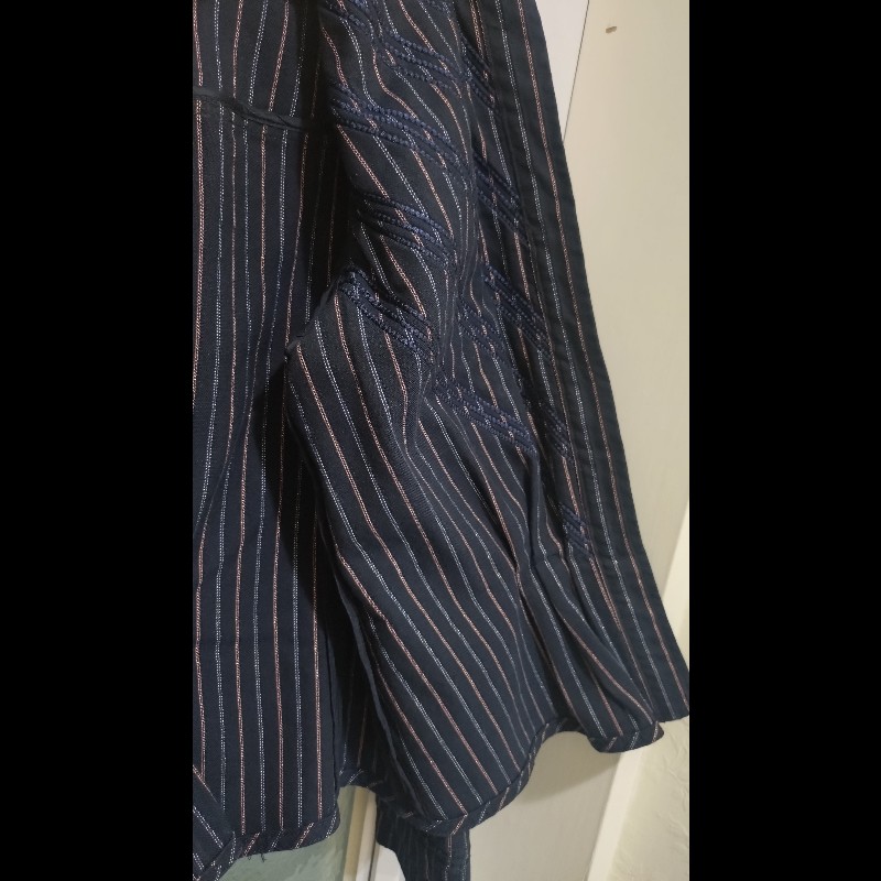 Chanel 藍色布繡直線條外套-16