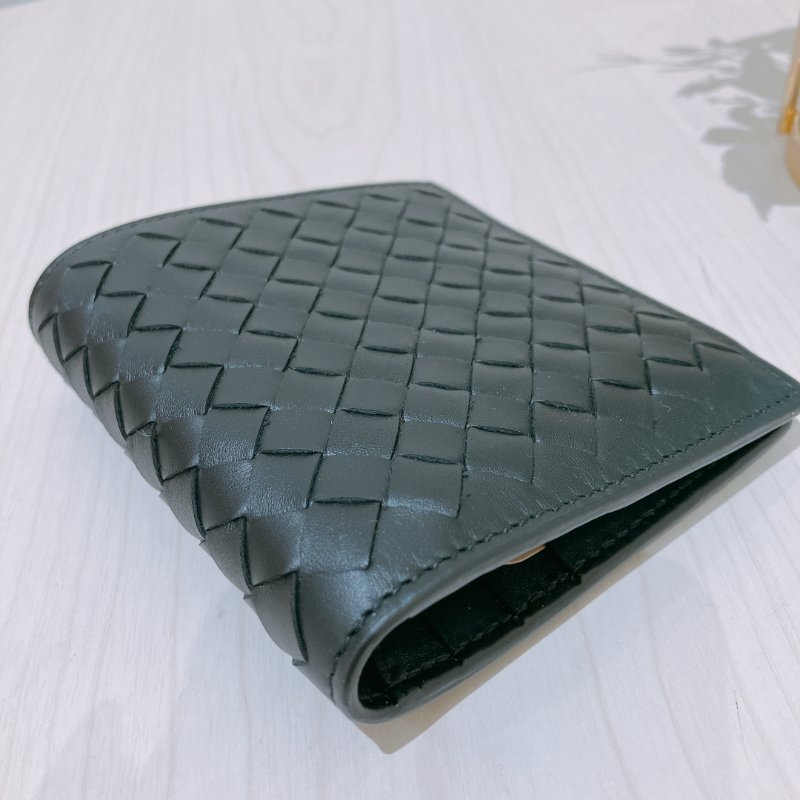 TK1932 葆蝶家 男士 黑色編織 錢包 Bottega Veneta Small Intrecciato Wallet Black Calfskin-3
