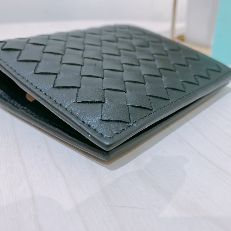TK1932 葆蝶家 男士 黑色編織 錢包 Bottega Veneta Small Intrecciato Wallet Black Calfskin-4