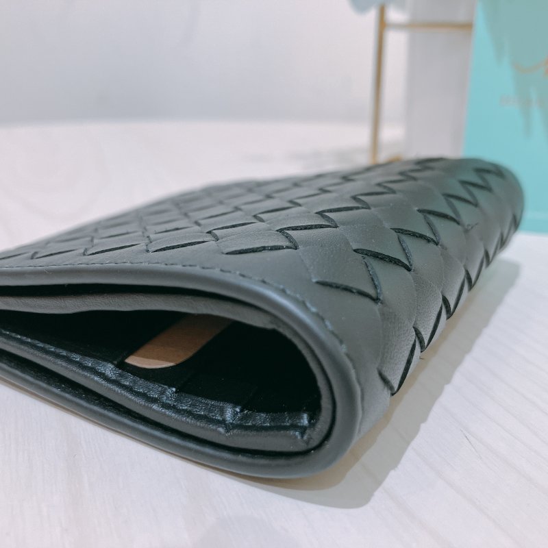 TK1932 葆蝶家 男士 黑色編織 錢包 Bottega Veneta Small Intrecciato Wallet Black Calfskin-6