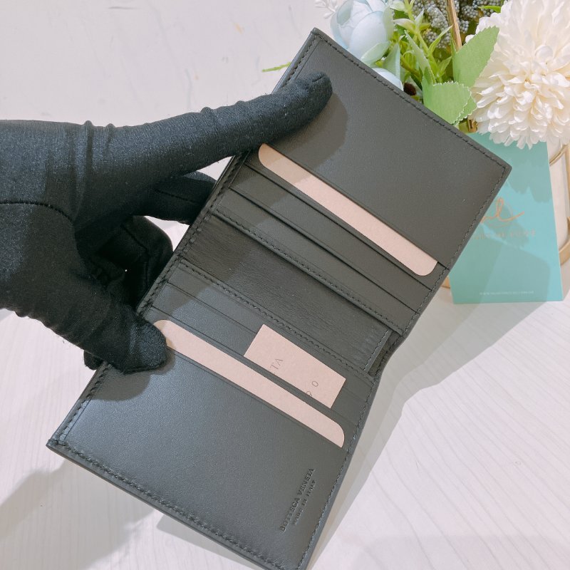 TK1932 葆蝶家 男士 黑色編織 錢包 Bottega Veneta Small Intrecciato Wallet Black Calfskin-7