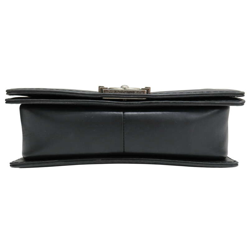 黑色 羊皮 Boy25 鍊帶肩背包 銀釦 (無卡)【CHANEL 香奈兒】 A67086-3