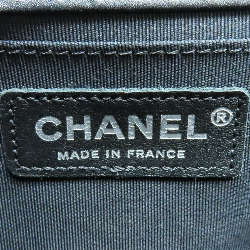 黑色 羊皮 Boy25 鍊帶肩背包 銀釦 (無卡)【CHANEL 香奈兒】 A67086-5