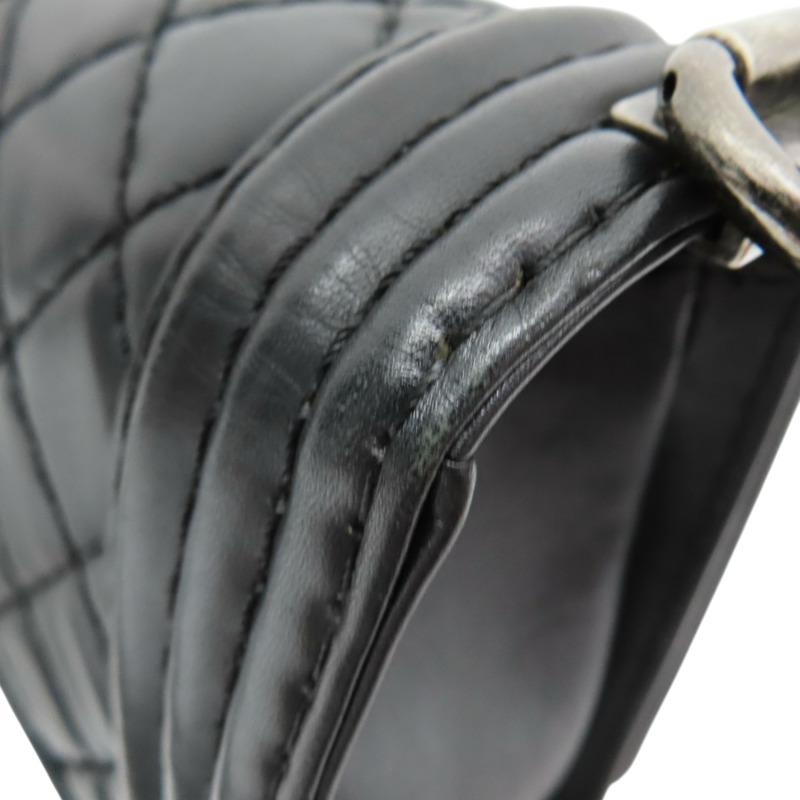 黑色 羊皮 Boy25 鍊帶肩背包 銀釦 (無卡)【CHANEL 香奈兒】 A67086-14