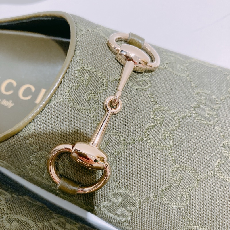 TW4690 Gucci 古馳懶人鞋 Women's Mule With Horsebit Canvas-4