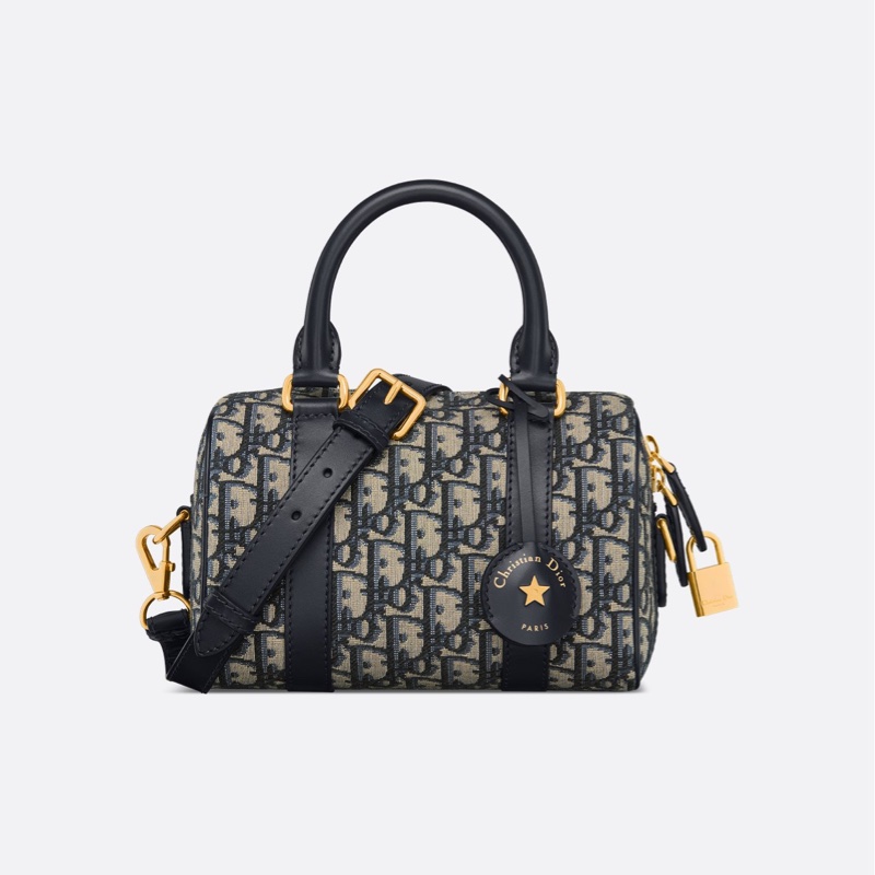 （全新全配）Dior Groove20藍色 Dior Oblique 緹花波士頓包-0