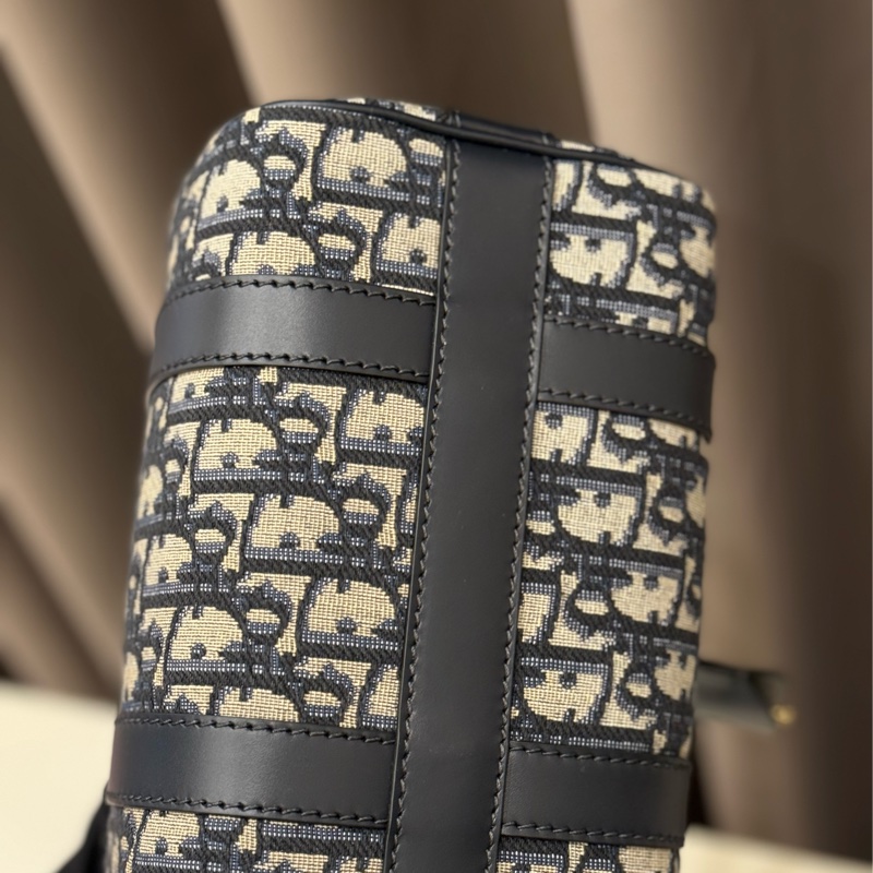 （全新全配）Dior Groove20藍色 Dior Oblique 緹花波士頓包-3