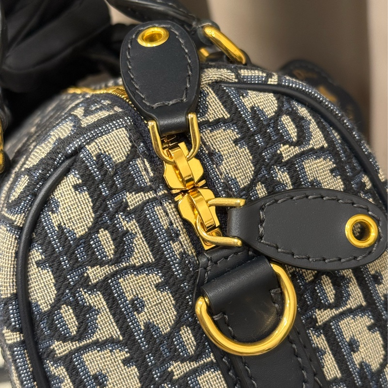 （全新全配）Dior Groove20藍色 Dior Oblique 緹花波士頓包-5