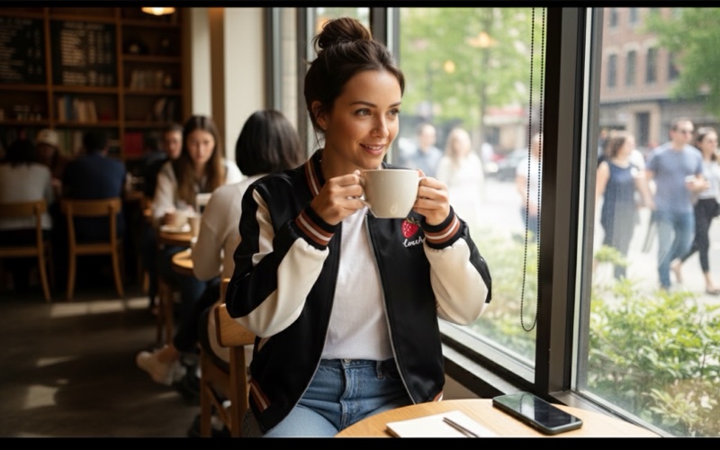 絕版近新-Coach草莓🍓男女棒球外套-8