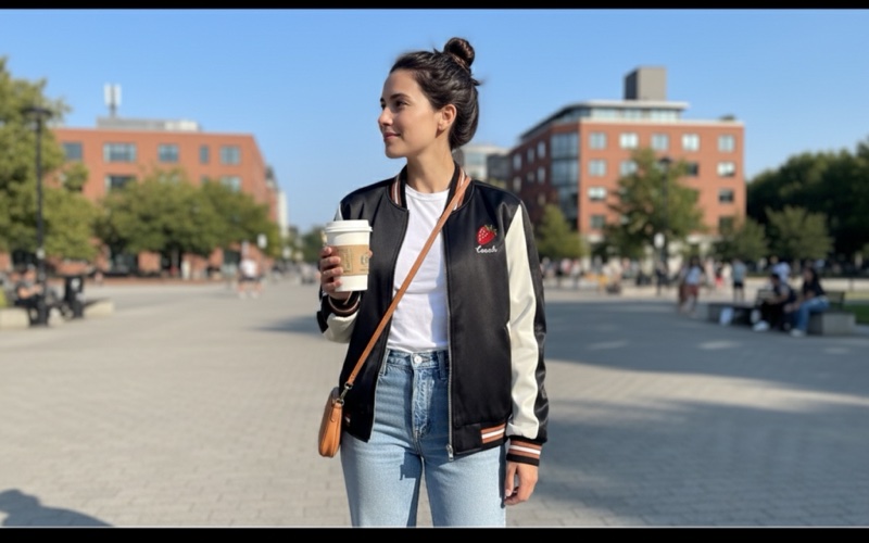 絕版近新-Coach草莓🍓男女棒球外套-9