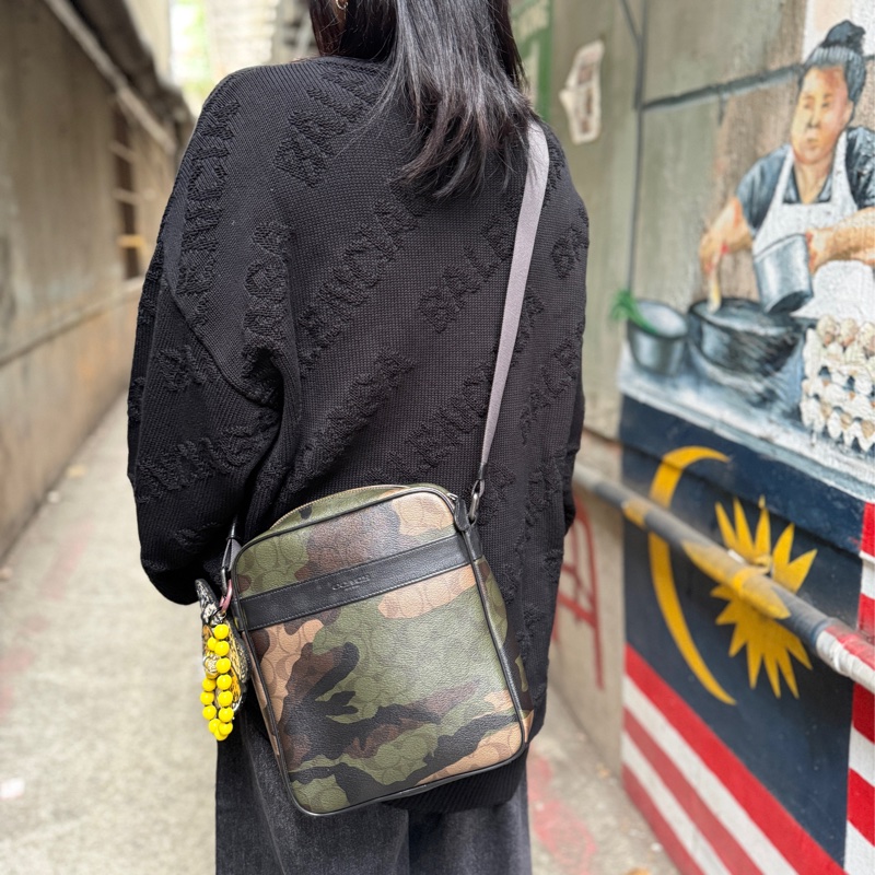 coach經典迷彩斜挎包/兩用/肩背包/斜背包/二手/正品/男女同款-4