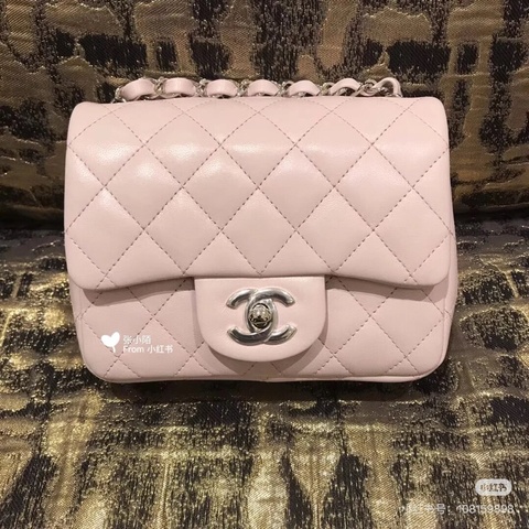 Chanel Mini cf17粉色方胖 法國製