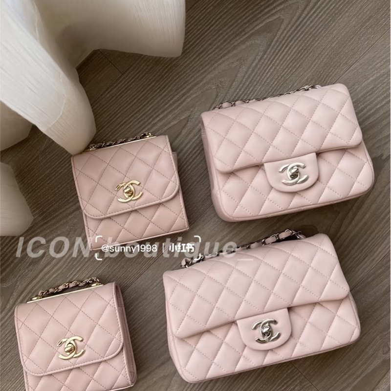 Chanel Mini cf17粉色方胖 法國製-3