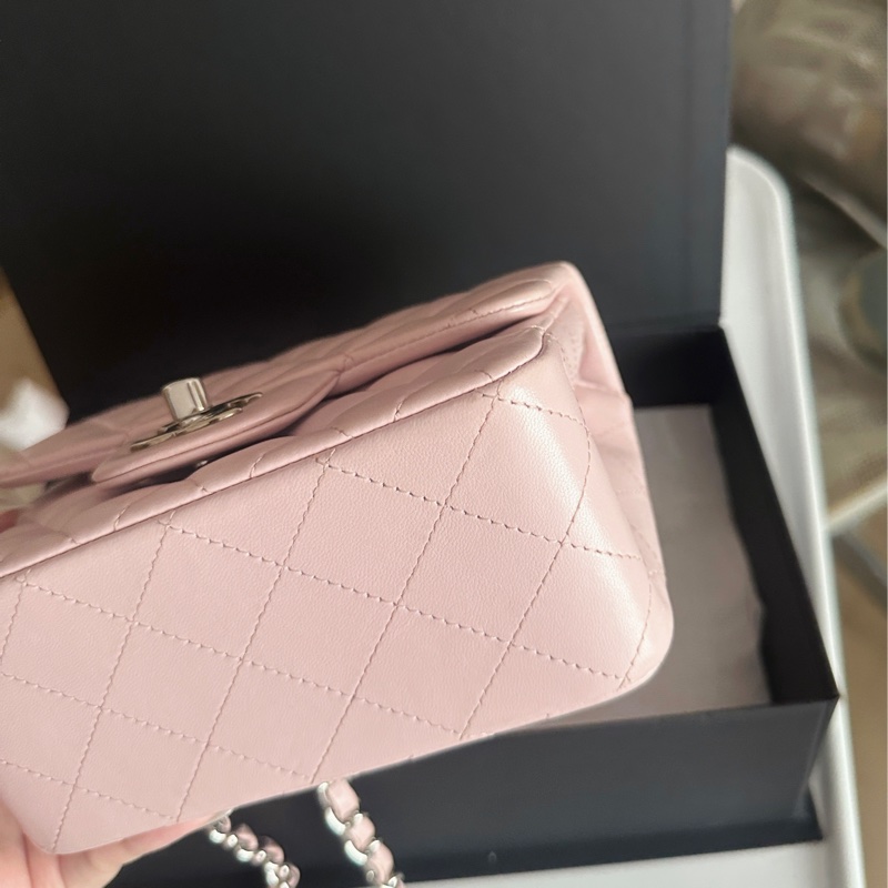Chanel Mini cf17粉色方胖 法國製-8