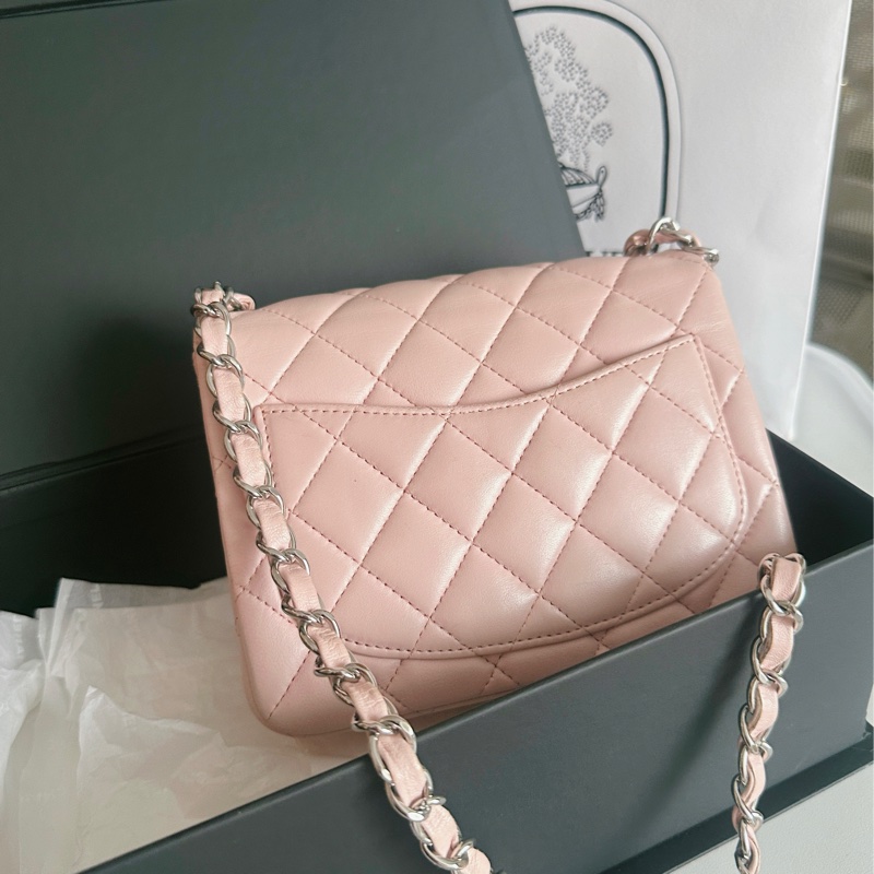 Chanel Mini cf17粉色方胖 法國製-9