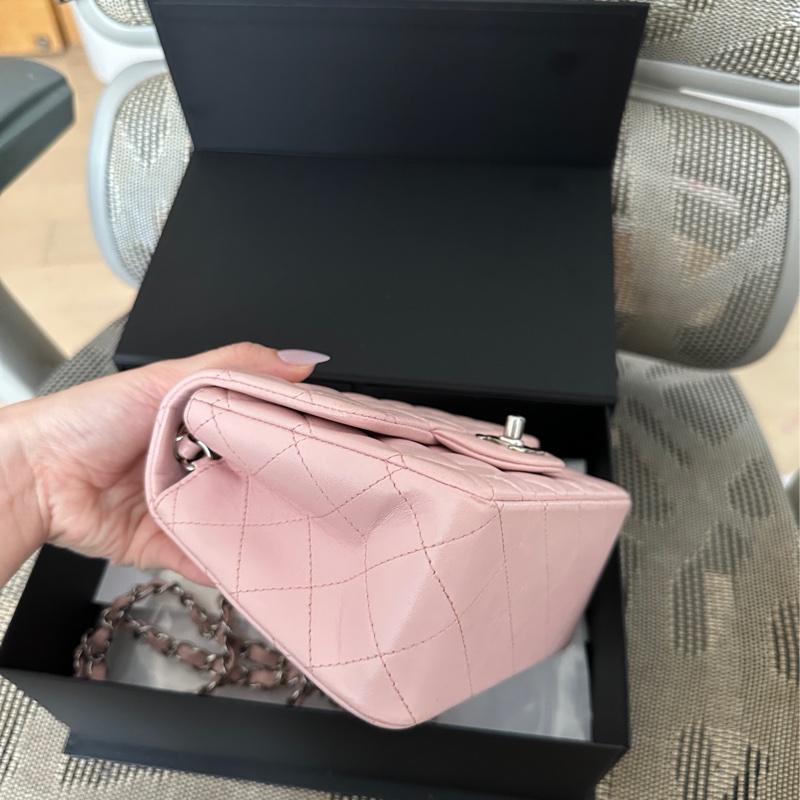 Chanel Mini cf17粉色方胖 法國製-9