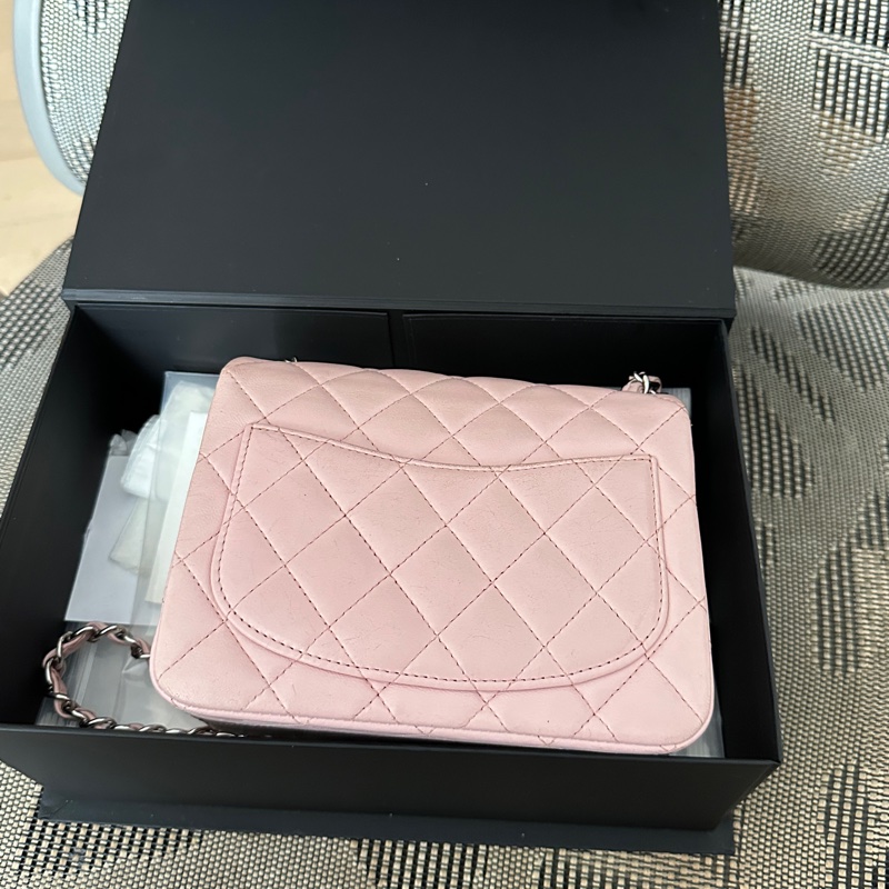 Chanel Mini cf17粉色方胖 法國製-16