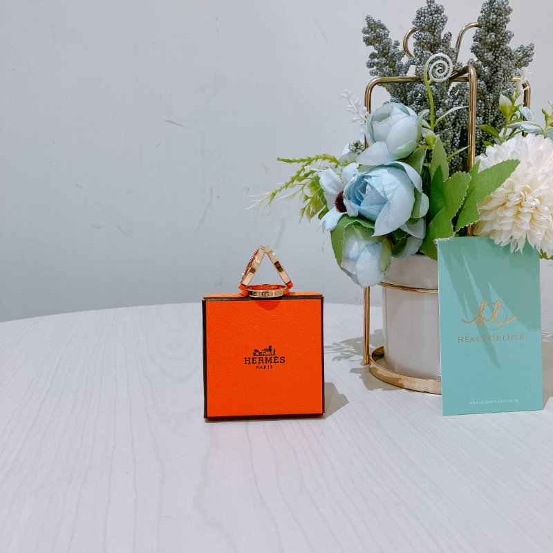 TK1927 愛馬仕 絲巾圈 Hermes Trio Scarf 90 Ring Gold Color-0