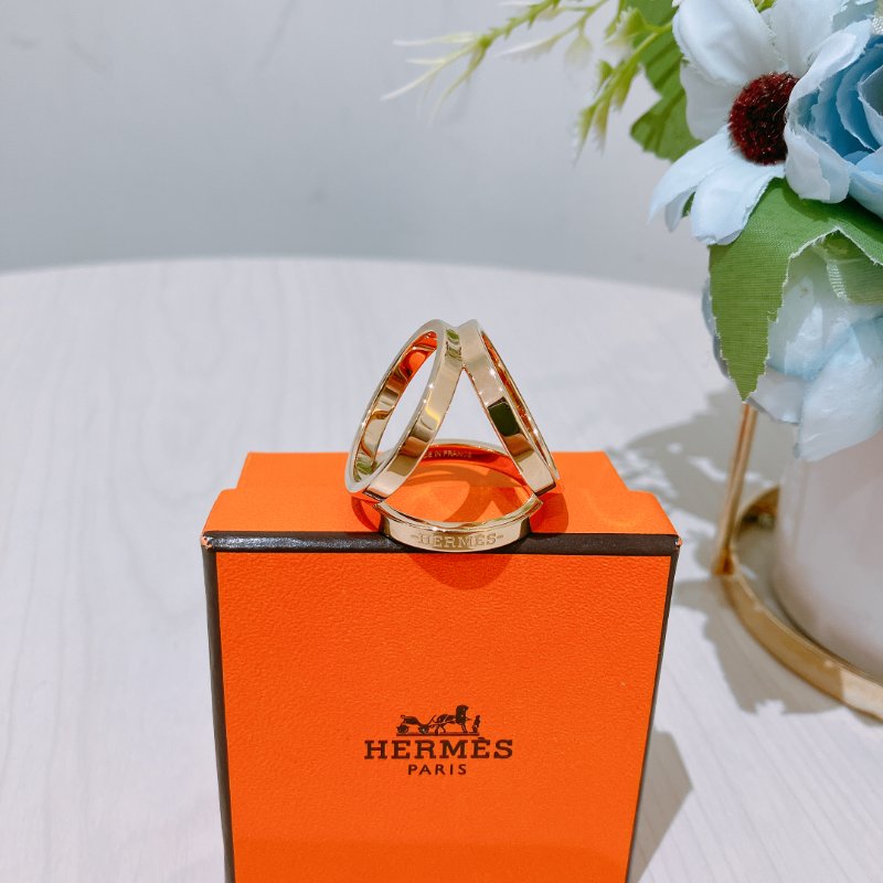 TK1927 愛馬仕 絲巾圈 Hermes Trio Scarf 90 Ring Gold Color-1