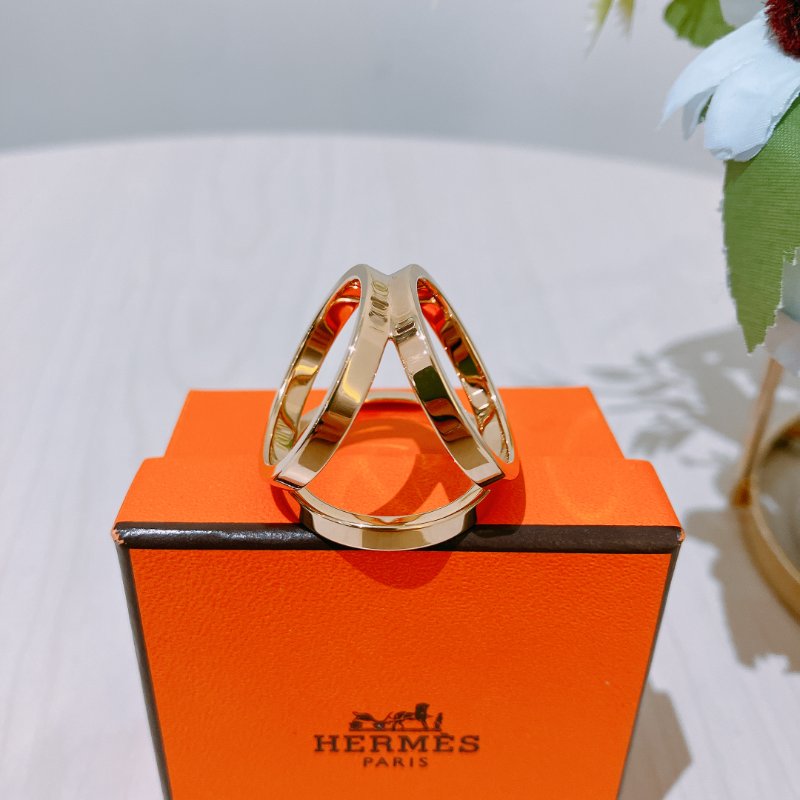 TK1927 愛馬仕 絲巾圈 Hermes Trio Scarf 90 Ring Gold Color-3