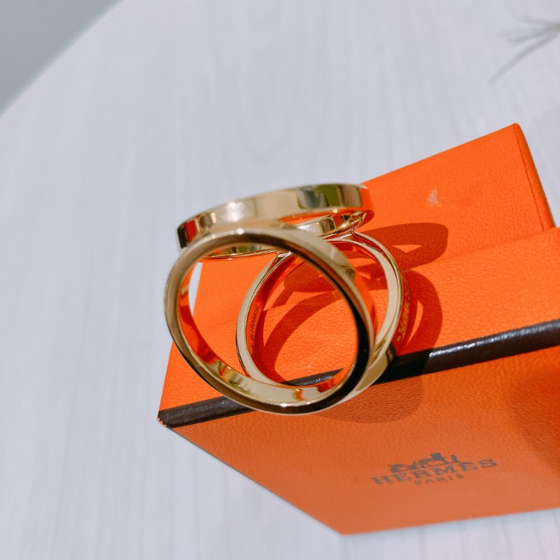 TK1927 愛馬仕 絲巾圈 Hermes Trio Scarf 90 Ring Gold Color-7