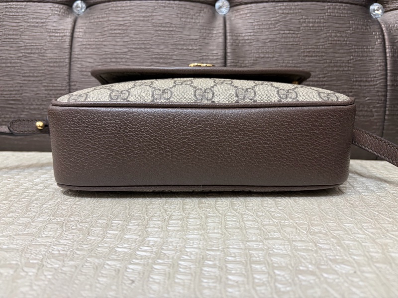 Gucci PVC咖牛皮Ophidia斜背包（附寬背袋）-3