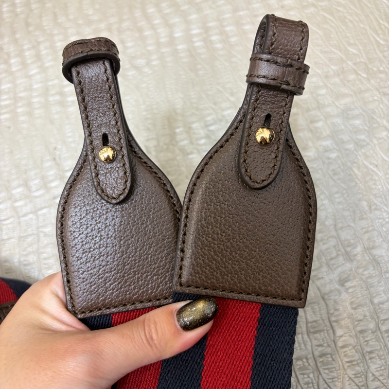 Gucci PVC咖牛皮Ophidia斜背包（附寬背袋）-10