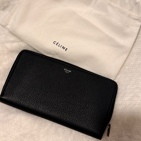 Celine 長夾 黑配黃內裡 💛