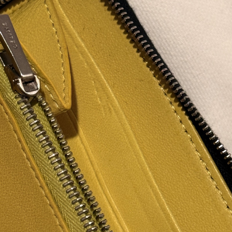 Celine 長夾 黑配黃內裡 💛-9