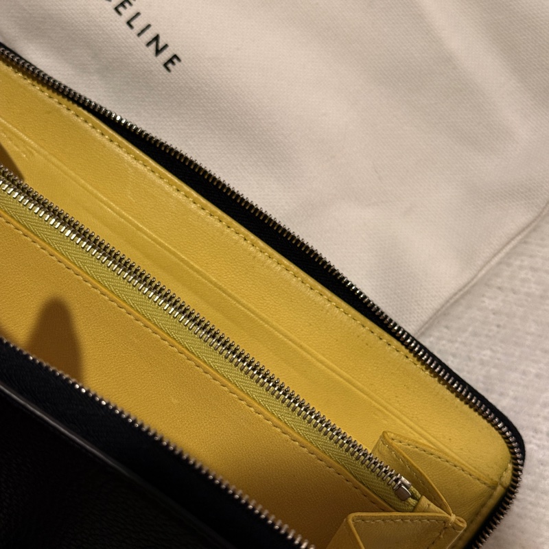 Celine 長夾 黑配黃內裡 💛-10